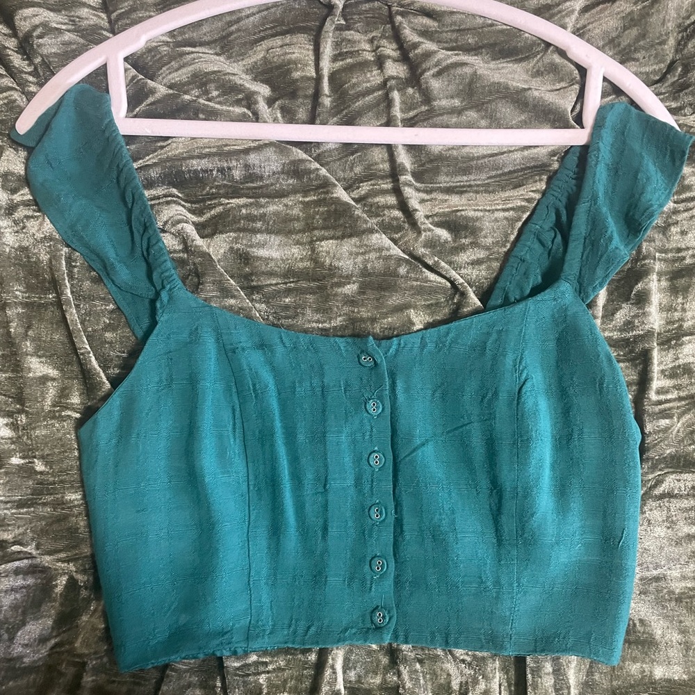 Forever 21 Green Crop Top Size Small